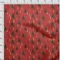 thumbnail image 4 of oneOone Silk Tabby Red Fabric Christmas Tree Quilting Supplies Print Sewing Fabric By The Yard 42 Inch Wide, 4 of 4