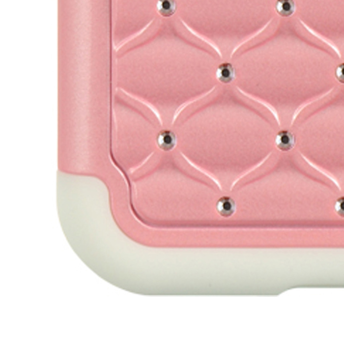 iPhone 6 / 6S Elegant Shining Diamond Ultra Thin Skin Case For Apple iPhone 6 / 6S With Drop Resistant, Shockproof Silicone Exterior (Pink/White)