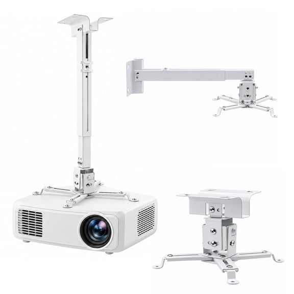 Agesis Projector Ceiling/Wall Mount, Universal 3-in-1 Height  Adjustable Bracket with Extension Pole, Supports up to 33 lbs for Home Office