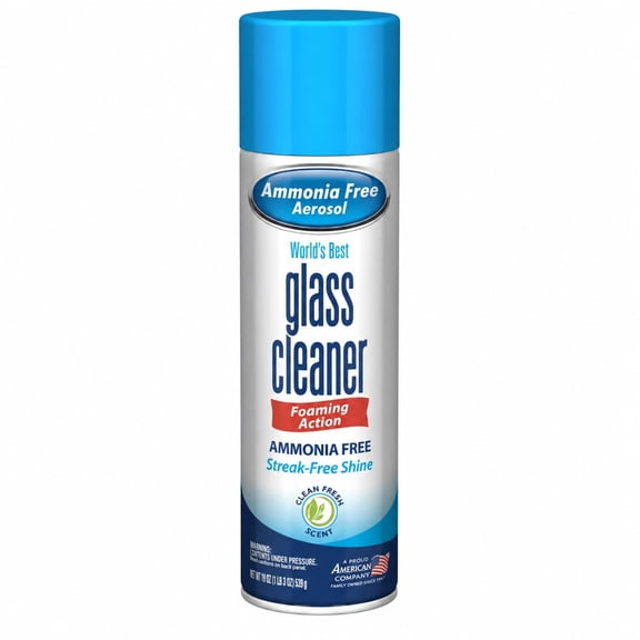 19oz Ammonia Free Aerosol Glass Cleaner, Streak-Free Shine with Fresh Scent for Windows & Mirrors