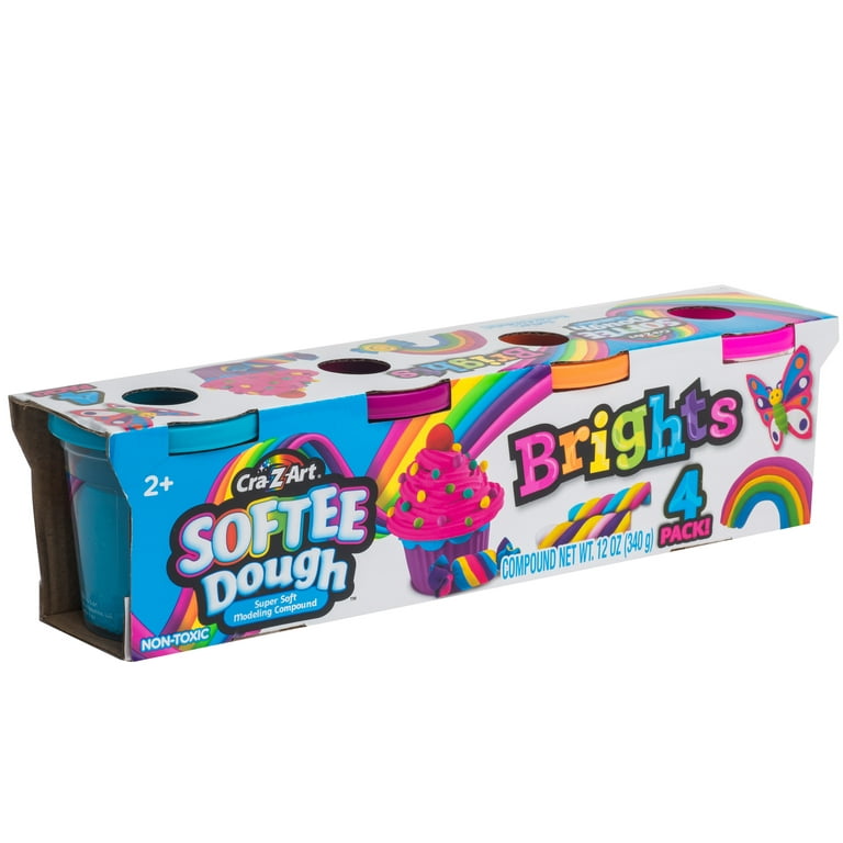 Cra-Z-Art Softee Dough Brights, 1 - 4 Pack Multicolor Dough, Child 