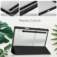 thumbnail image 5 of Allytech SM-X700/SM-X706 Case for Galaxy Tab S8 11",Galaxy Tab S7 2020 SM-T870/T875/T876,Folding Stand Auto Sleep Wake Built-in Pen Holder Clear Back Case for Galaxy Tab S8 2022/S7 11" 2021, Black, 5 of 8