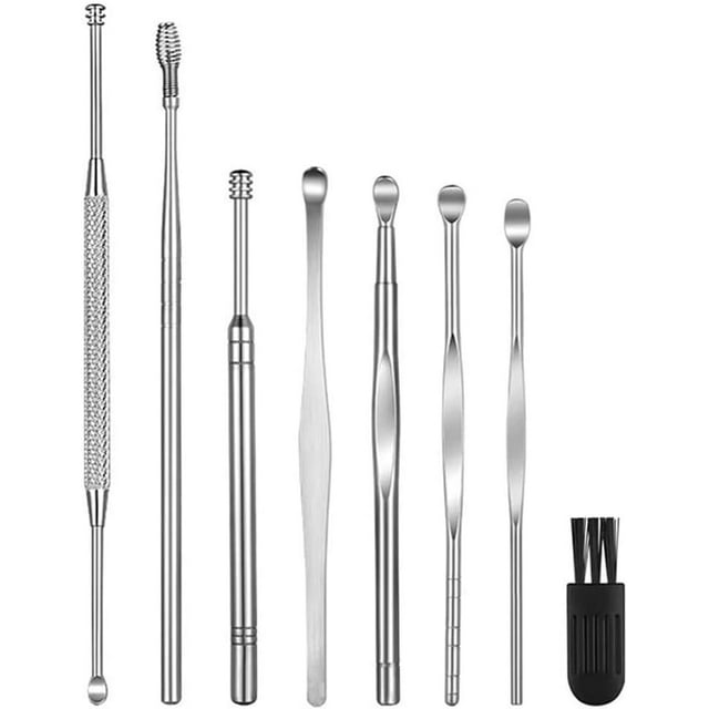 Set de 8 Kit de eliminación de cera, Herramienta de limpieza, Cureta De Oreja (8 Pcs)