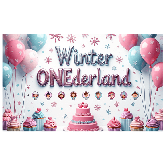 LUUFILx Winter Wonderland Party Decoration Background for First Birthday Photography Props Photo Backdrop 1st Birthday Celebration Banner Event Supplies
