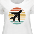 thumbnail image 4 of Inktastic Airplane Pilot Vintage Sunset Women's Plus Size T-Shirt, 4 of 5