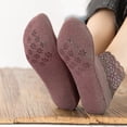 thumbnail image 2 of HNMKIU Women's Lace Trimmed Low Cut Socks with Non- Silicone Grip for Warmth and Comfort at Home Purple,One Size, 2 of 3