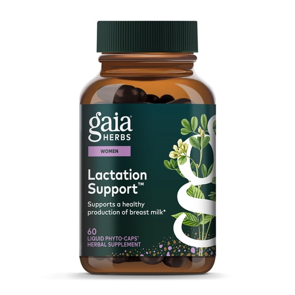 Gaia Herbs Lactation Support - Supports Healthy Production of Breast Milk in Nursing Mothers* - With Fenugreek Seed, Fennel Seed & Raspberry Leaf - 60 Vegan Liquid Phyto-Caps (60 Servings)