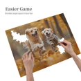 thumbnail image 2 of 1000-Piece Wooden Jigsaw Puzzle for Adults - Running Golden Retriever Puppy Autumn , Fun & Relaxing Interlocking No-Dust Puzzle for Family, Home Decor & Holiday Gifts, 2 of 7