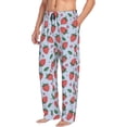 thumbnail image 3 of Kdxio Strawberries Print Men's Sleep Pajama Pant Lounge Pants with Pockets, 3 of 8