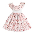 thumbnail image 6 of Cute Dresses for Toddlers Girls A Lined Sleeveless Print Birthday Party Going out Photo Shoot Pleated Summer Midi Dresses,fot 3 to 10 Years, 6 of 7