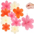 thumbnail image 4 of 9 Pcs Paper Flowers Decorations Paper Decorations Hanging Paper Fan Decorations Flower Birthday Wedding Baby Shower Decorations, 4 of 8