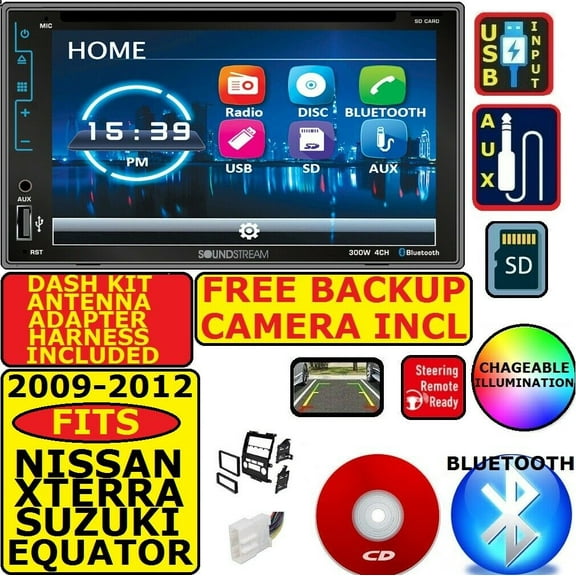 FITS 2009-12 NISSAN XTERRA & FRONTIER CD/DVD BLUETOOTH/USB/SD CAR RADIO STEREO