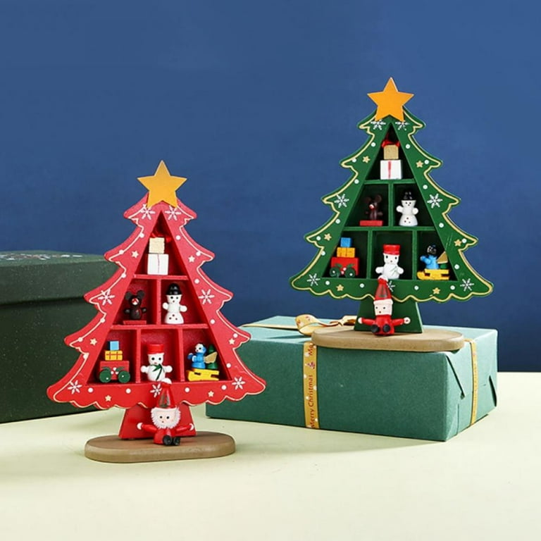 12 25 Miniature Ornaments Wooden Tabletop Christmas Tree #bestpysanky