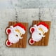thumbnail image 4 of Pendientes de Madera Árbol de Navidad Papá Noel Enano Ganfancp Pendientes Colgantes, 4 of 4