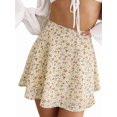 thumbnail image 3 of Women'S Summer Flowy Mini Skirt Basic Casual High Waisted Flared Mini Beach Skirts Yellow S, 3 of 9