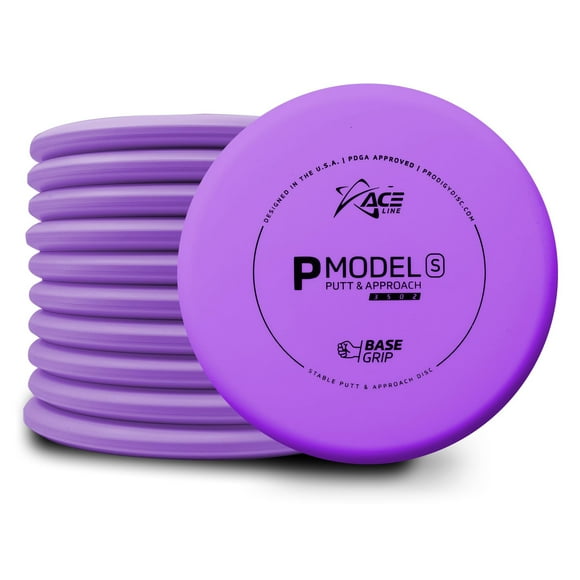 Prodigy Disc BaseGrip P Model S Putter Pack | Straight Putter & Disc Golf Approach Disc | BaseGrip Plastic | Disc Golf Putter Set for Putting Practice | 170-175g | 10-Pack (Purple)