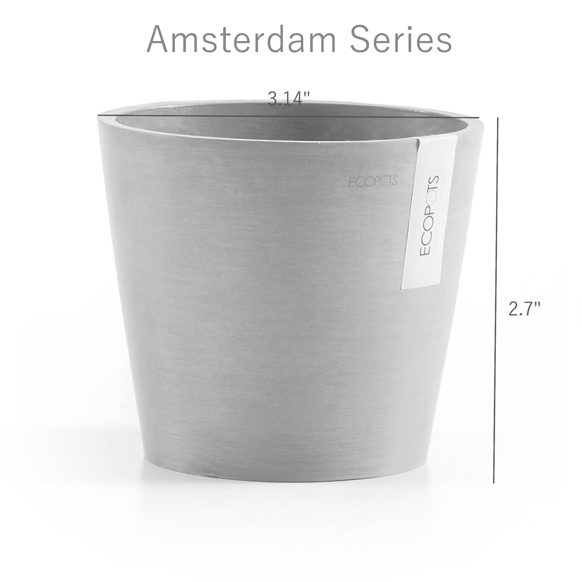 Dark Recycled Round Modern Grey, EcoPots Pot, Flower Indoor/Outdoor Durable Planter 3\