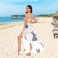 thumbnail image 6 of FORMRS Womens Long Sarong Beach Wrap Semi-Sheer Bikini Skirt Bathing Swimsuit Cover Up, Bunnies and Carrots, 6 of 7