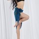 thumbnail image 4 of Cinturón de danza del vientre Cintura Cintura de la danza del vientre Cinturón de la cadera Falda de triángulo azul Sunnimix Bufanda de la cadera de la danza de vientre, 4 of 7
