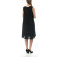 thumbnail image 2 of ALFANI Womens Black Printed Sleeveless Below The Knee Shift Dress Size: 2, 2 of 2