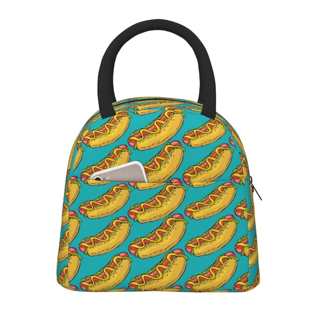 Balery Hot Dogs 8 Bolsa de Almuerzo para Mujeres, Caja de Almuerzo, Bolsa de Almuerzo Pequeña Impermeable, Tote de Almuerzo Reutilizable con Gran Capacidad