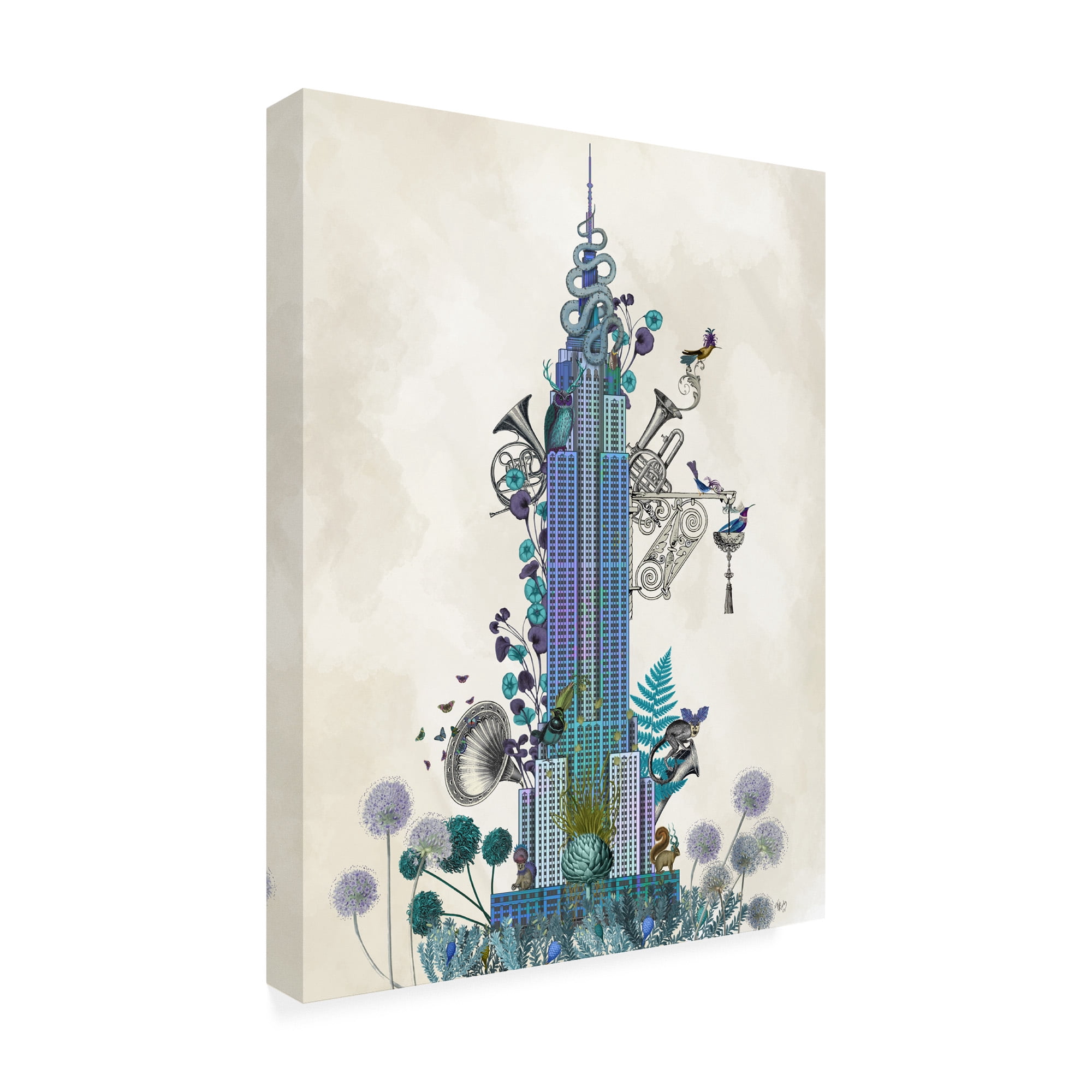 Trademark Fine Art 'West Highland Terrier Flower Glasses' Canvas Art by Fab Funky