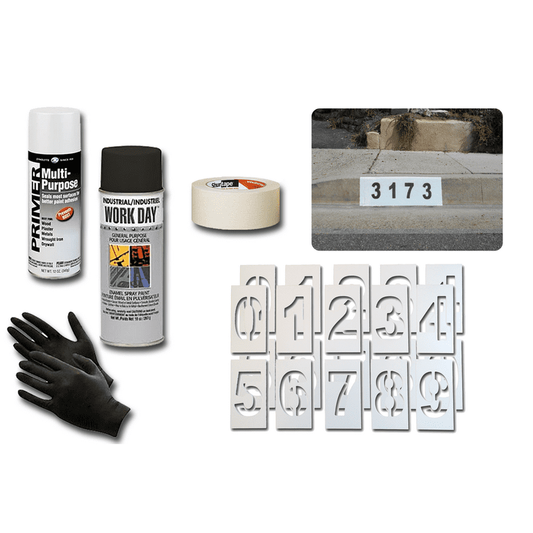 2 Sets 0-9 Number Stencils Spray Stencils Curb Stencil Kit for