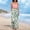 79#Green, variant on Casual Wide Leg Pants for Women Floral Print Summer Beach High Waist Drawstring Pockets Loose Palazzo Trousers Sky Blue L