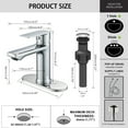 thumbnail image 4 of BELZ Grifo de Baño Moderno con Cascada, Grifo de Fregadero de Baño con una Sola Manija, Desague Emergente y Placa de Cubierta Adecuada para 1 O 3 Agujeros, Cromo, 4 of 6