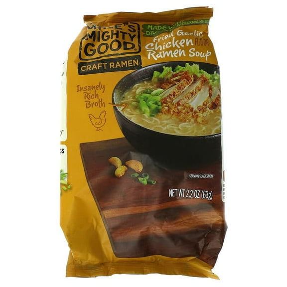 Mike's Mighty Good, Craft Ramen, Fried Garlic Chicken Ramen Soup, 2.2 oz (63 g) Pack of 3