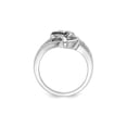 thumbnail image 3 of Gem & Harmony Black & White Diamond Accent Heart Promise Ring in Sterling Silver for Women, 3 of 6