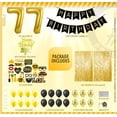 thumbnail image 2 of 77th Birthday Decoration Black and Gold for Boy & Girl, 77th Cake Topper, 77th Party Supplies for Her and Him, 77th Birthday Photo Props, 2 of 5