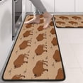 thumbnail image 2 of Kitchen Rugs Sets Of 2,Brown Buffalo Pattern Anti Fatigue Kitchen Mat Rugs Non Slip Washable,Decorative Kitchen Floor Mats for Kitchen,Sink,Laundry,17"x47"+17"x47", 2 of 5