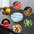 thumbnail image 7 of 3 Pieces Flexible Fruit and Vegetable Cleaning Brush Veggie Tough Scrubber Nylon Bristle Brush for Washing Carrot Blue, 7 of 7