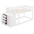 thumbnail image 5 of [Luckynote]Twin over Twin Bunk Bed with 4 Drawers and 3 Shelves-White, 5 of 10