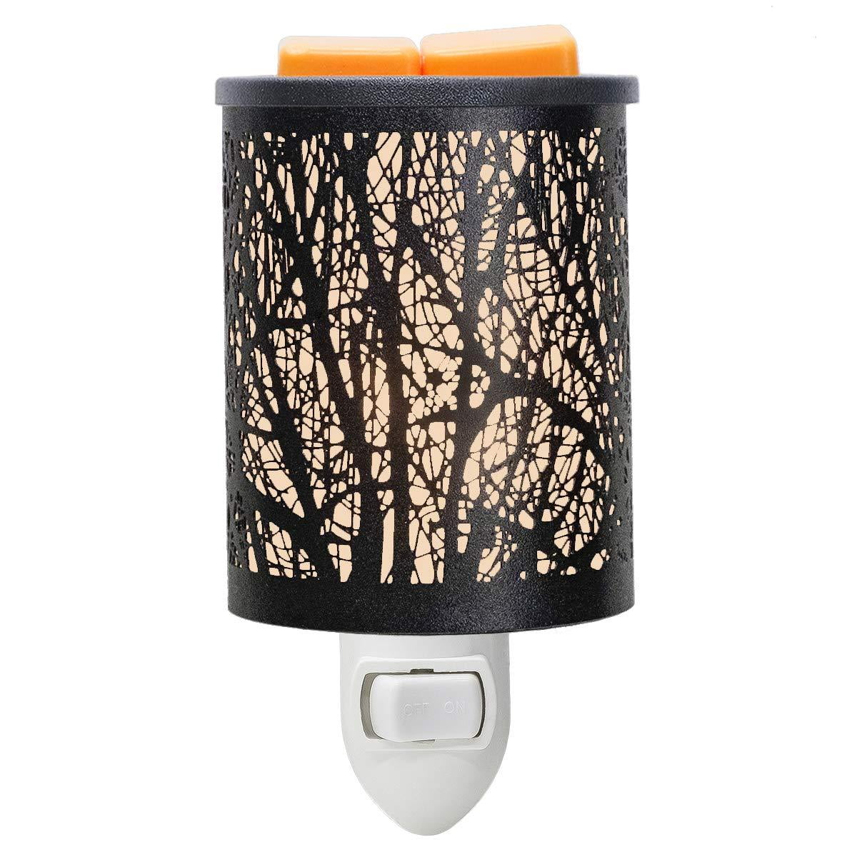 EQUSUPRO Metal Plug-in Wax Melt Warmer Wax Electric Burner Melter Fragrance Warmer Night Light for Home Office Bedroom Living Room Gifts Decor (Tree) Tree