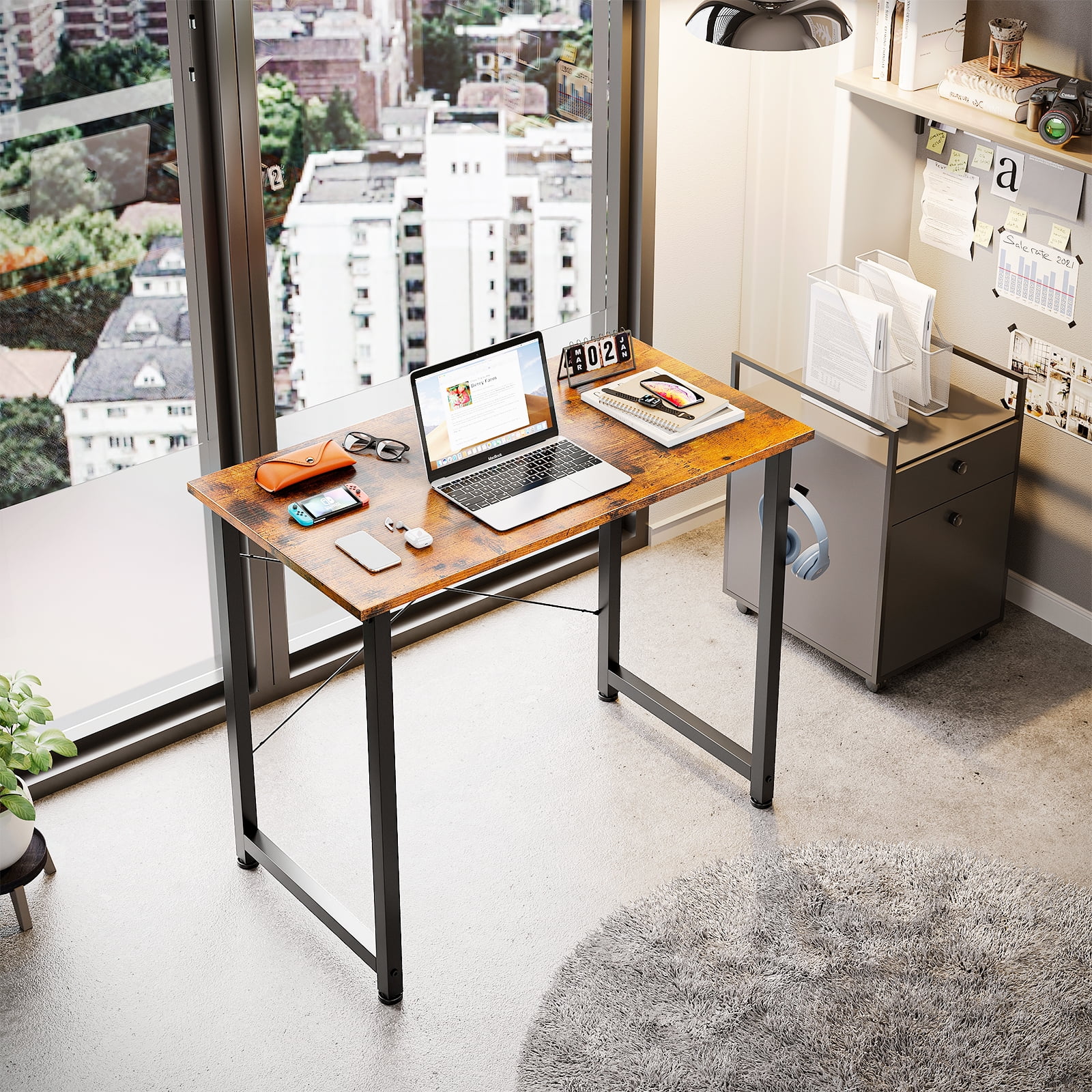 Room & Board | Modern Slim Office Computer Desk in Slate Grey | Small
