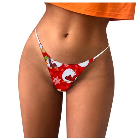 

Umitay women panties Women s Casual Sexy Underwear Christmas Print Low Waist G-string Underpants