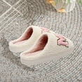 thumbnail image 5 of Warm Slippers for Women Winter Round Toe Slip-on Slipper Casual Soft Thick Bottom Velvet Cozy Lining Indoor Slide Sandals, 5 of 9