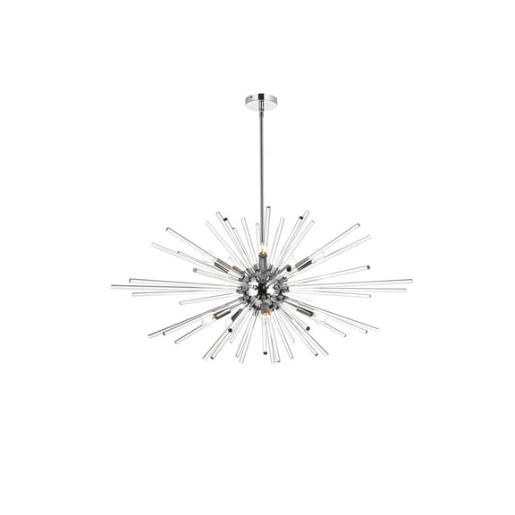 Sienna 42 inch crystal rod pendant in chrome