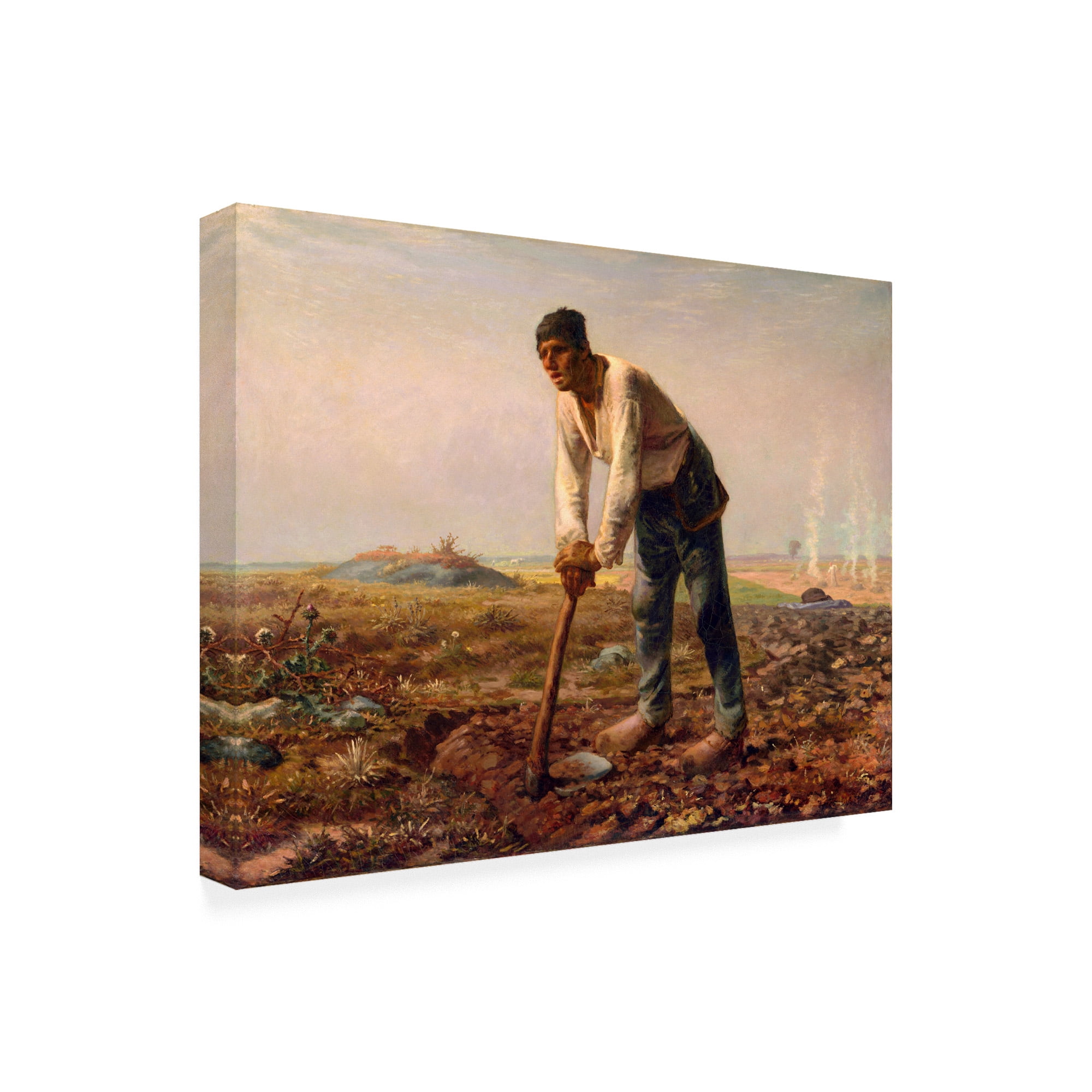 Jean-Francois Millet 'Man with a hoe' Canvas Art