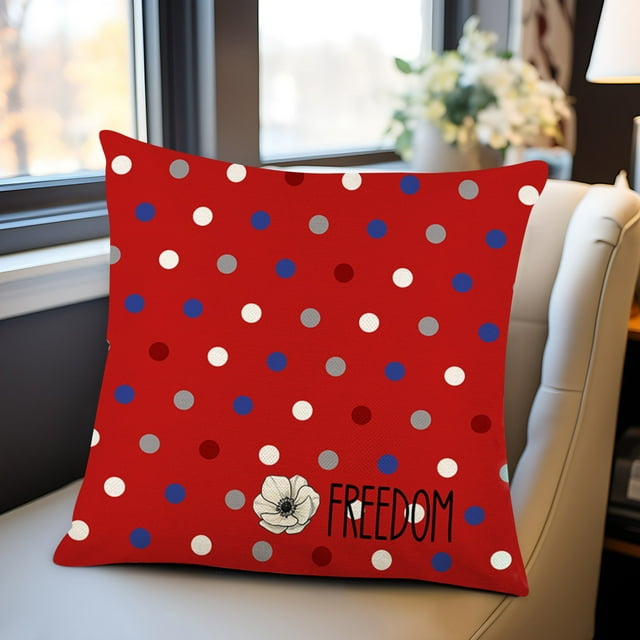 Special Offer! Independence Day Throw Pillowcase Cover, High Definition Printed Pillowcase for Holiday and Patriotic Decor, Red, White, and Blue Designs