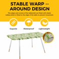 thumbnail image 4 of Spring Leavse Table Cloths for 8 Foot Rectangle Tables, Pastoral Garden Botanical Rustic Burlap Patio Waterproof Elastic Fitted Tablecloths, Washable Rectangular Table Cover for Camping, 4 of 8