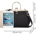 thumbnail image 3 of LHSHID Women Embossing Leather Handbag Multiple Collocations Tote Bag Kiss Lock Messenger Bag Hardware Handle Purse, 3 of 7