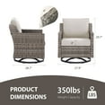 thumbnail image 6 of Bellefurn Outdoor Swivel Rocker Chairs Set of 2 with Table,Patio Wicker Swivel Glider Chairs High Back Patio Outdoor Rocking Chairs Patio Furniture Set for Porch Deck Backyard Garden, 6 of 10