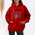 thumbnail image 2 of Women Fashion Cropped Sweatshirt Christmas Printed Length Sleeve Classic Hoodies Relaxed Fit Stretchy Drawstring Hooded Jacket with Pocke Red,XXL, 2 of 4