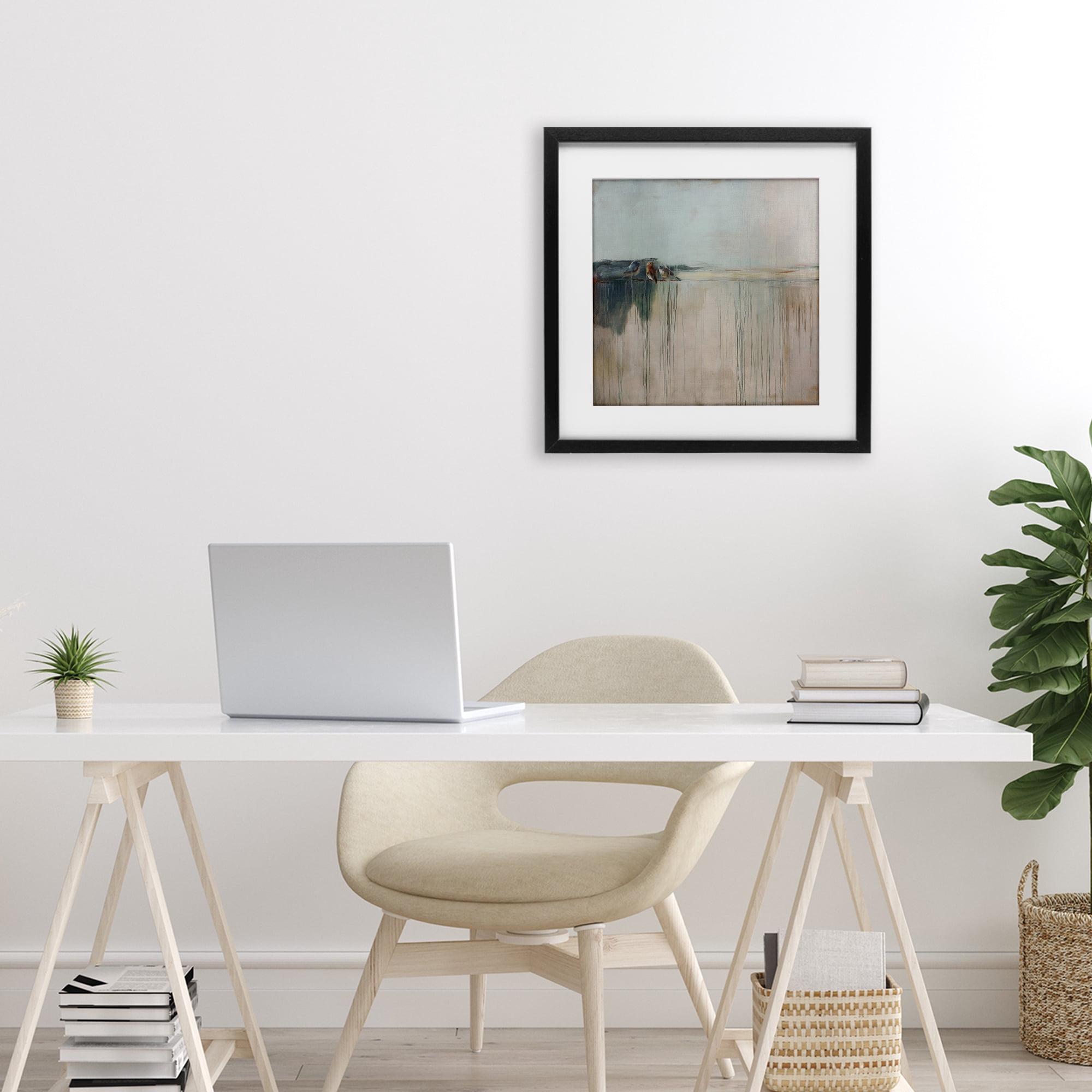 Stupell Industries Drips And Feathers Abstract Black Framed Print Under Glass, design by Svetlana Aleynikova