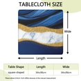 thumbnail image 2 of Blue and Gold Marble Glitter Waves Pattern Square Fitted Tablecloth with Elastic Edge,Square Table Cover,Washable Elastic Table Cover for Home Kitchen Party Decor 34"x34", 2 of 6