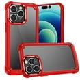 thumbnail image 4 of For Apple iPhone 16 Plus (6.7") Hybrid Transparent Rubber with Metal Buttons & Camera Edges Hard TPU Corner Bumper Cover ,Xpm Phone Case [ Red ], 4 of 8