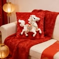 thumbnail image 6 of Nkmbld New Year Pillow Covers Decoration, Year of The Horse Spring Festival Pillowcases, Happy Lunar New Year Holiday Cushion Case Decoration for Sofa Couch, 6 of 8